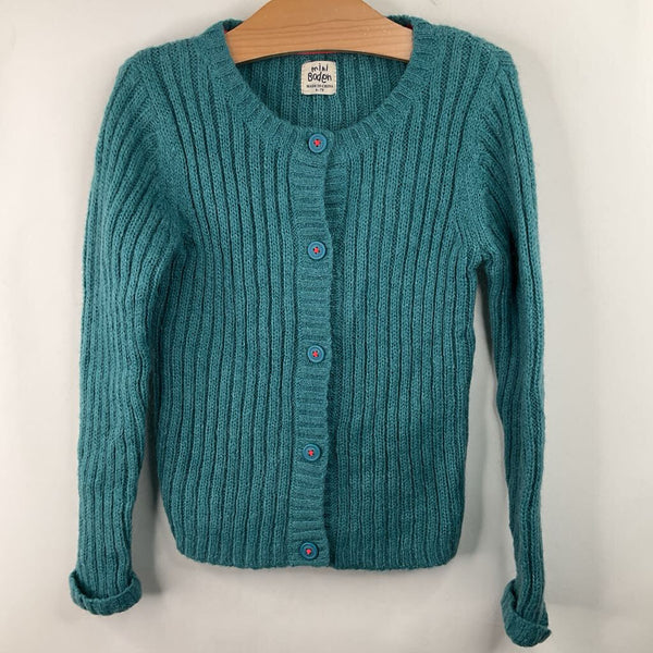 Size 6-7: Mini Boden Teal Button-Up Knit Cardigan