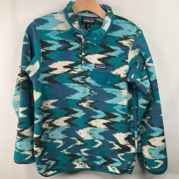 Size 12-14: Patagonia Blue/Teal Fleece Coat