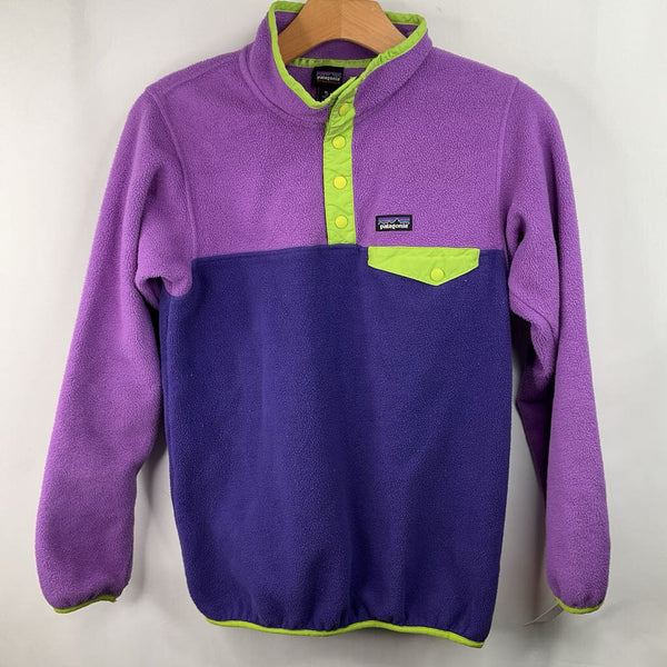 Size 14: Patagonia Purple Green Detail Fleece Coat