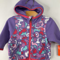 Size 0-3m: The North Face Light Purple Pink Pastel Shapes Fleece Hoodie