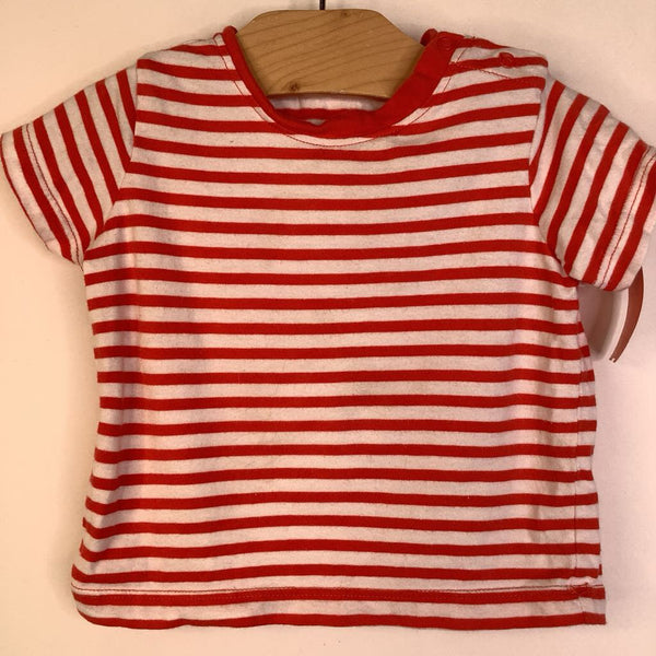 Size 3-6m: Primary White/Red Striped T-Shirt