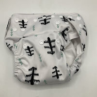 Size O/S: Wegreeco White/Green & Black Trees Adjustable Snap Diaper