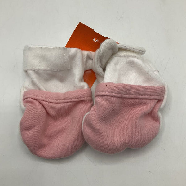 Size 6m: Hapiu White/Pink Baby Booties