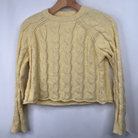 Size 13-14: Zara Yellow Cable Knit Sweater