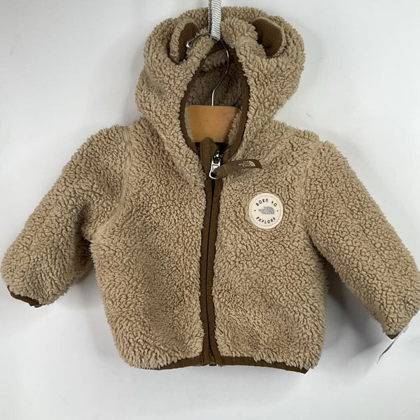 The North Face Light Brown Fuzzy Bear Zip-Up Hoodie