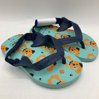 Size 5-6: Dupe Blue Dog Print Sandals