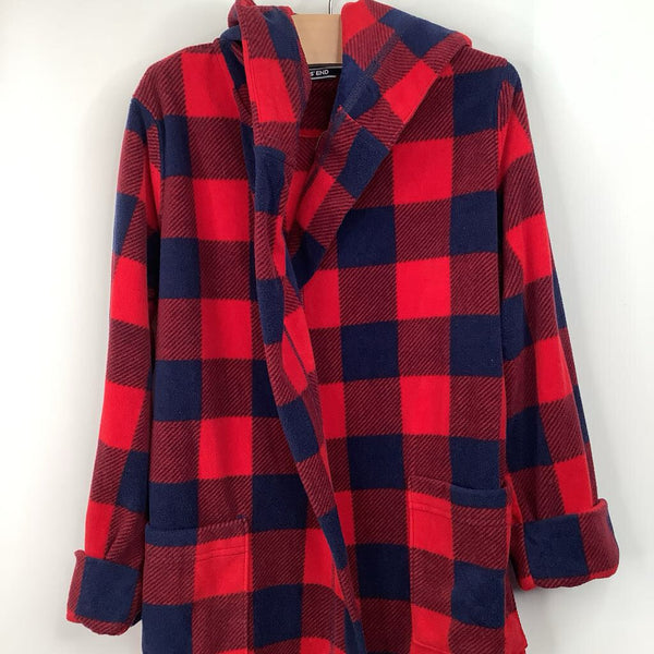 Size 6: Lands' End Red/Navy Gingham FlanelRobe