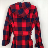 Size 6: Lands' End Red/Navy Gingham FlanelRobe