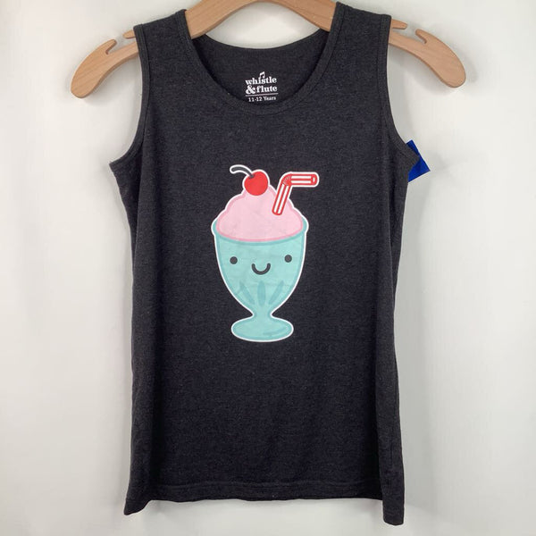 Size 11-12: Whistle & Flute Grey Milkshake Tank