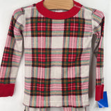 Size 3 (90): Hanna Andersson Red/Green/Creme 2pc Pj's