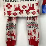 Size 3 (90): Hanna Andersson Red/White Reindeer 2pcPj's