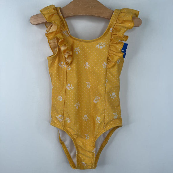 Size 3: Cat And Jack 1pc Yellow Flower PrintSwimsuit