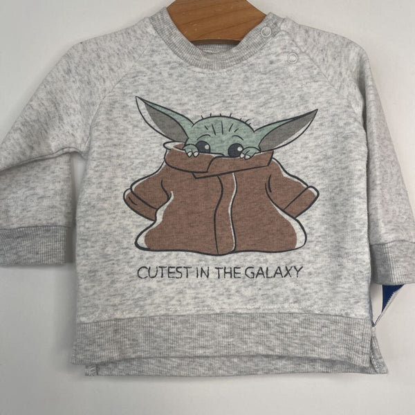 Size 3-6m: Star Wars Gru "Cutest in the Glaxaxy" Grey Sweatshirt