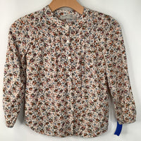 Size 9: Zara Beige Pink Floral Blouse