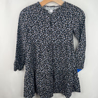 Size 9: Zara Navy White Floral Long Sleeve Dress