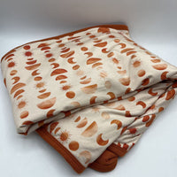 Kind Thing Orange Being Star Moon Bamboo Blanket