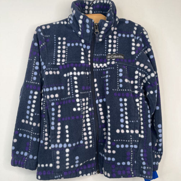 Size 6: Columbia Blue White Purple Print Fleece Jacket