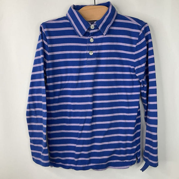 Size 6-7: Crewcuts Blue Lavender Striped Long Sleeve Shirt