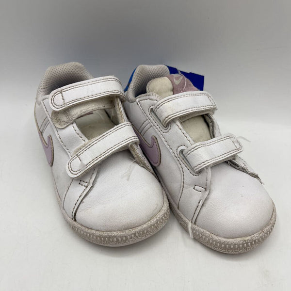 Size 7: Nike White/Purple Velcro Strap Sneakers