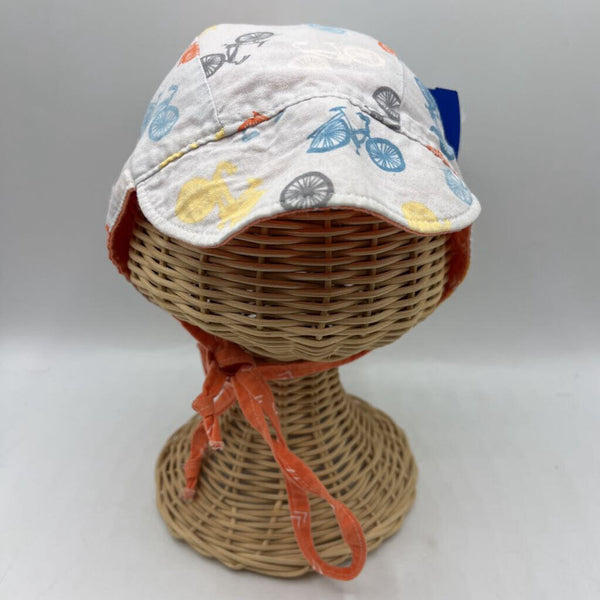 Size OS Infant: Grey/Orange/Colorful Bicycles Reversible Hat