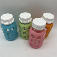 Life Factory 4oz 4pc Glass Bottles W/Grips