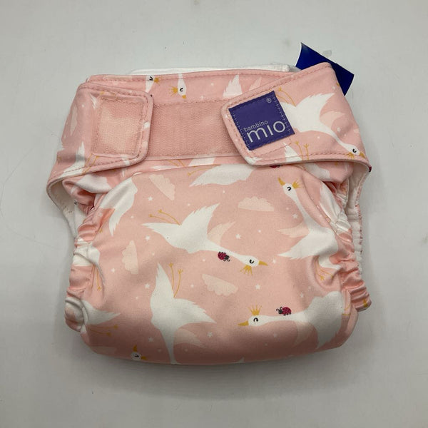 Size O/S: Bambino Mio Pink Goose Print Adjustable Velcro Strap Diaper