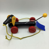 Brio Wooden Black/Yellow/Red Dachshund Pull Toy