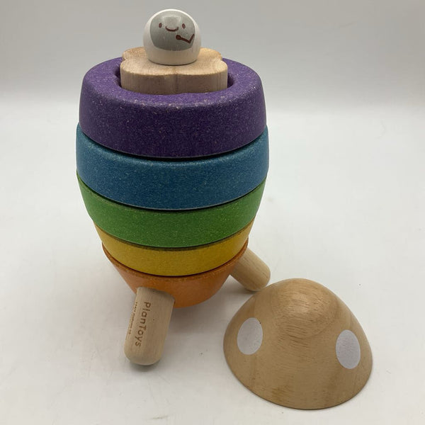 Plan Toys Wooden Rainbow Stacking Rocket