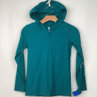 Size 12: Tea Teal Hooded Long Sleeve Shirt