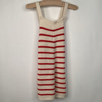 Size 5: Zara Creme/Red Striped Knitted Shortalls