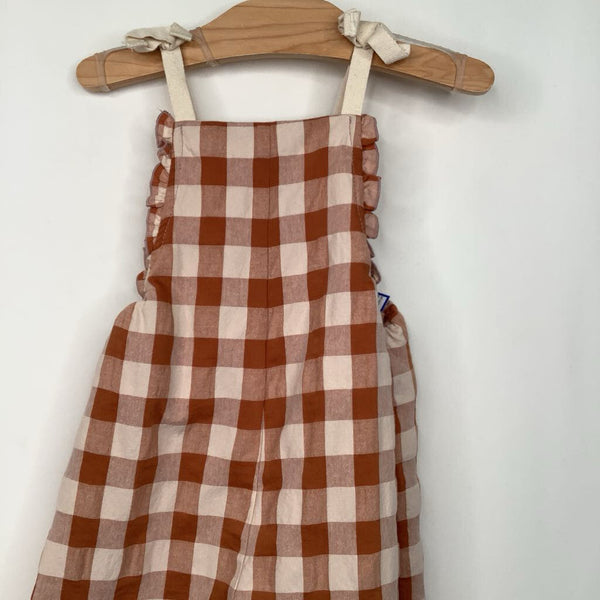 Size 5: Zara Orange Checkered Tank Romper