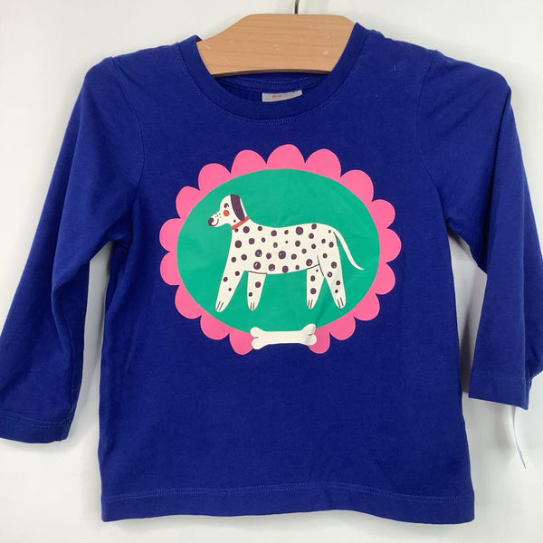 Size 2 (85): Hanna Andersson Blue Dalmatian Print Long Sleeve Shirt
