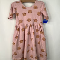 Size 4 (100): Hanna Andersson Pink Cat Print Half Sleeve Dress