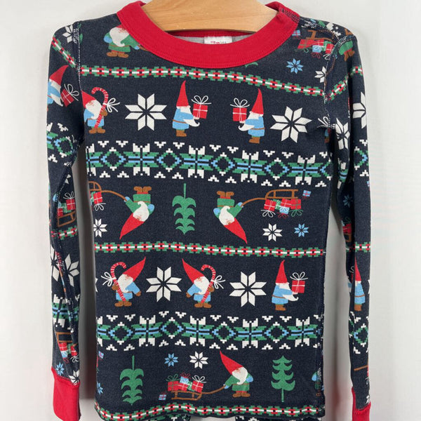 Size 5 (110): Hanna Andersson Black/Holiday Gnomes Print 2pc PJs
