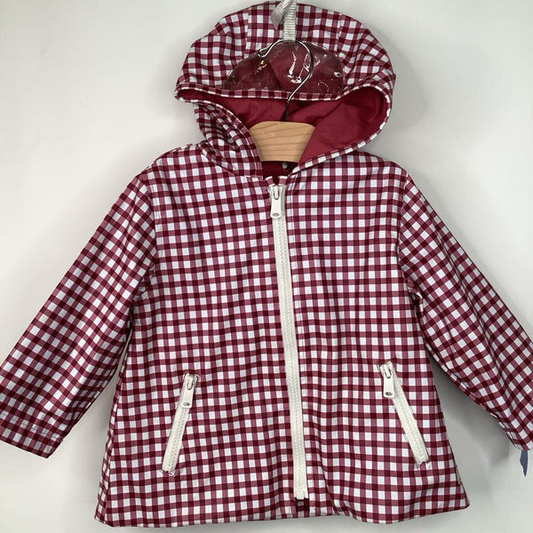 Size 12-18m: Zara Pink/White Checkered Zip-Up Rain Coat