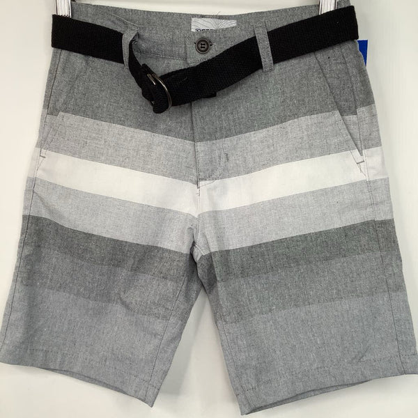 Size 7: Distortion Grey/White Striped Shorts