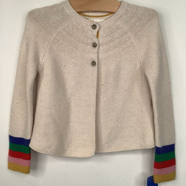 Size 4-5: Boden Creme Knitted Button-Up Cardigan