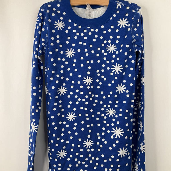 Size 12 (150): Hanna Andersson Blue/White Snowflake 2pc PJs-NEW W/Tag