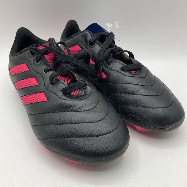 Size 1Y: Adidas Black/Pink Lace-Up Cleats