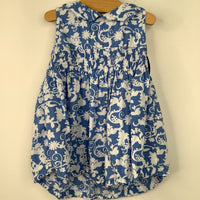 Size 4: Blueginger Blue/White Floral Patterned Tank Dress W/Bloomers