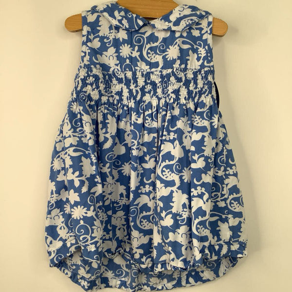 Size 4: Blueginger Blue/White Floral Patterned Tank Dress W/Bloomers
