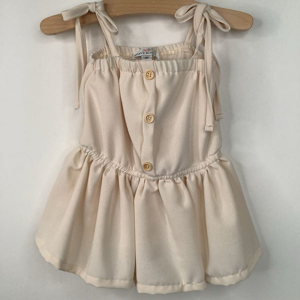 Size 4: Bailey's Blossoms Creme Cinched Waist Tank Dress-NEW W/Tag