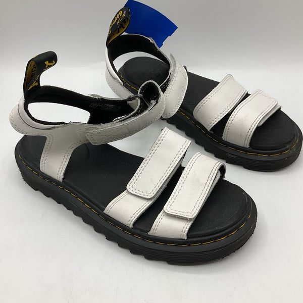 Size 3Y: Dr.Marten's Black/White Velcro Strap Sandals