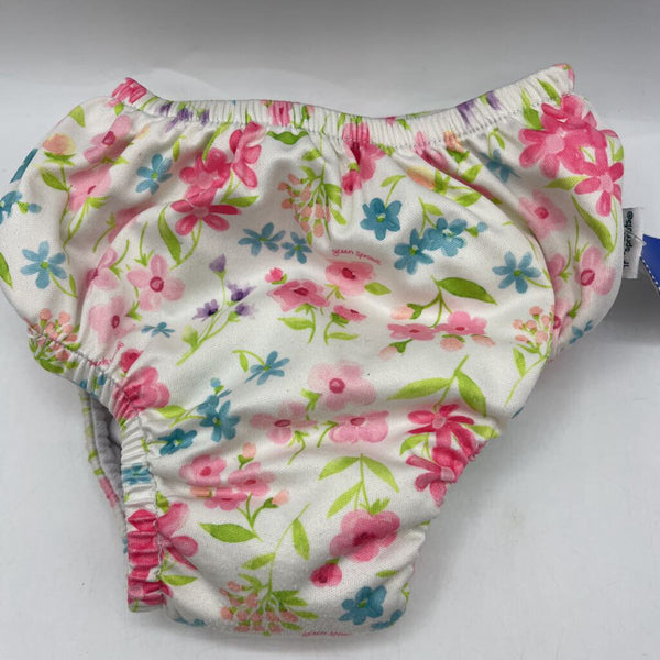 Size 18m: Green Sprouts White/Pink Floral Swim Diaper