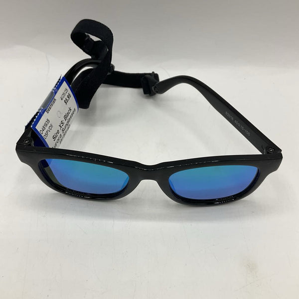 Size XS: Black Aurora Sunglasses W/Strap