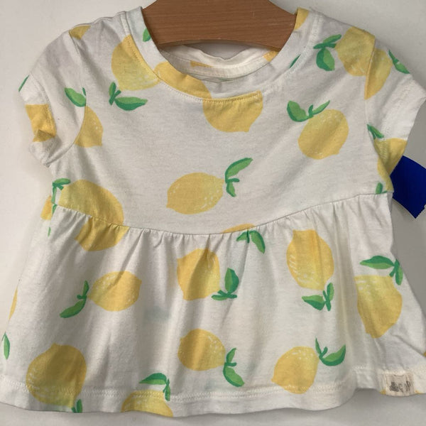 Size 12-18m: Gap White Lemon Print Short Sleeve Dress