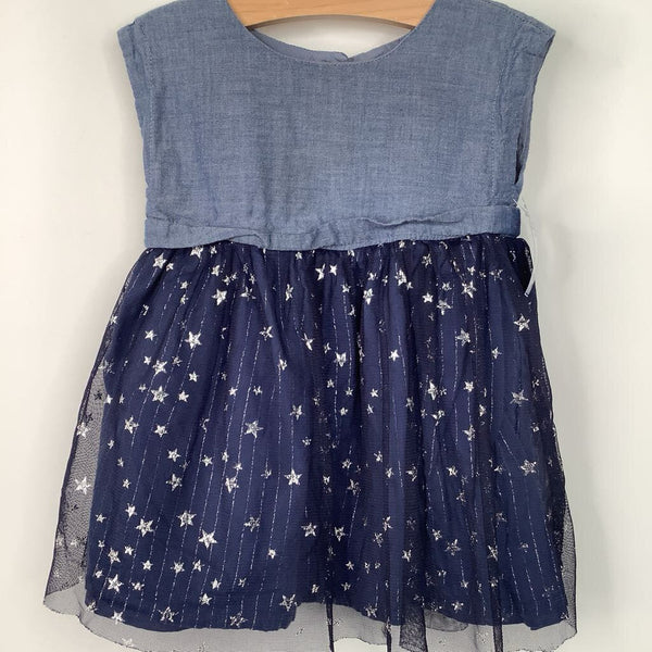 Size 12-18m: Gap Blue/Silver Stars Tank Dress