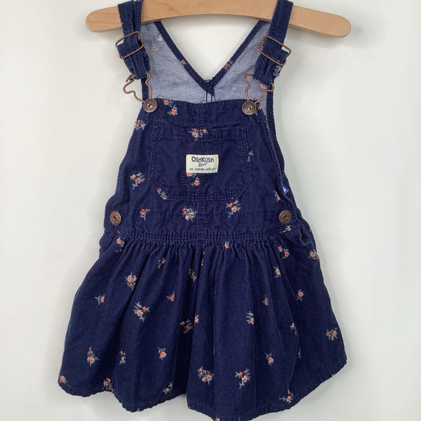 Size 2: Osh Kosh B'Gosh Dark Blue Floral Print Overall Dress