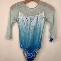 Size 10: Blue Sparkly Long Sleeve Leotard