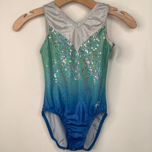 Size 8-10: Silver/Green/Blue Sparkly Tank Leotard